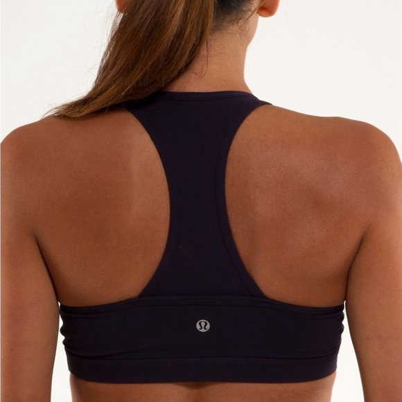 Lululemon Not So Deep V Neck Racerback Mesh Sports Bra Size 6/8 Purple - Picture 2 of 4
